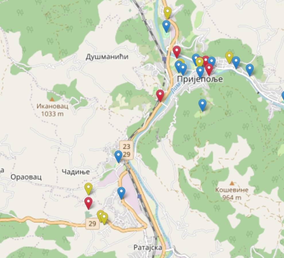 ИНТЕРАКТИВНА МАПА ИНВЕСТИЦИЈА ОПШТИНЕ ПРИЈЕПОЉЕ